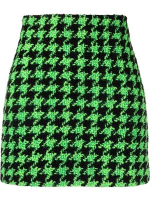 MSGM minijupe en laine à motif pied-de-poule - Vert