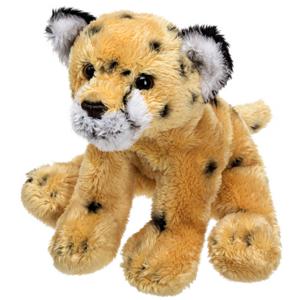 Pluche Cheetah/jachtluipaard knuffeldier - 13 cm - lichtbruin - jungle dieren