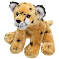 Pluche Cheetah/jachtluipaard knuffeldier - 13 cm - lichtbruin - jungle dieren