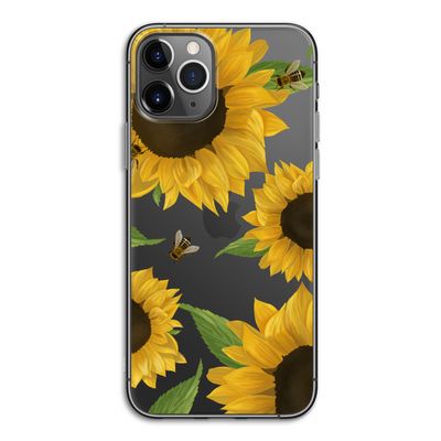Sunflower and bees: iPhone 11 Pro Transparant Hoesje
