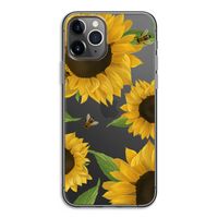 Sunflower and bees: iPhone 11 Pro Transparant Hoesje
