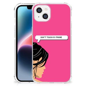 Apple iPhone 14 Plus Anti Shock Case Woman Don't Touch My Phone