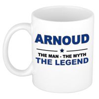 Naam cadeau mok/ beker Arnoud The man, The myth the legend 300 ml   -