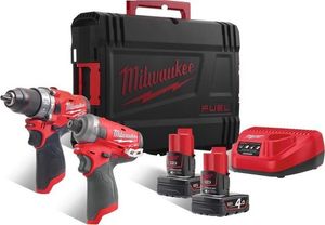 Milwaukee M12 FPP2AQ-402X | M12 FUEL powerpack (M12 FPD, M12 FQID, 2 x M12B4 accu, 1 x C12C lader, 1 x HD Box) - 4933464975 - 4933464975