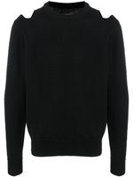 Jil Sander cut-out detail wool jumper - Noir - thumbnail