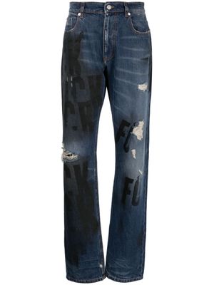 1017 ALYX 9SM jean droit à effet usé - Bleu