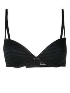 Emporio Armani brassière à bande logo - Noir