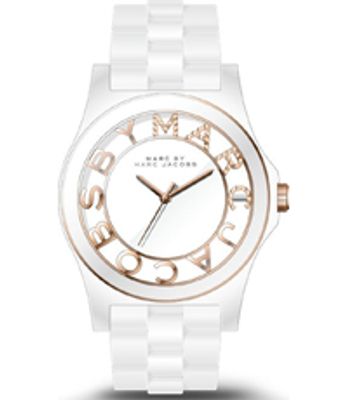 Horlogeband Marc by Marc Jacobs MBM8665 Kunststof/Plastic Wit 20mm