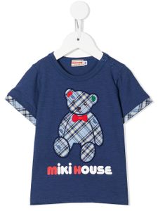 Miki House t-shirt à détail appliqué - Bleu