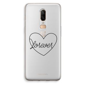 Forever heart black: OnePlus 6 Transparant Hoesje