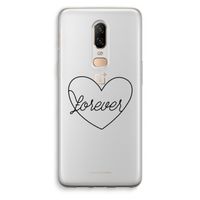 Forever heart black: OnePlus 6 Transparant Hoesje