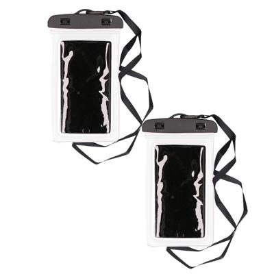 Bellatio Design Telefoonhoesje - 2x - wit - kunststof - 21 x 11,5 cm - waterdicht