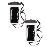 Bellatio Design Telefoonhoesje - 2x - wit - kunststof - 21 x 11,5 cm - waterdicht
