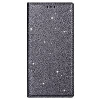Samsung Galaxy A22 5G hoesje - Bookcase - Pasjeshouder - Portemonnee - Glitter - TPU - Grijs
