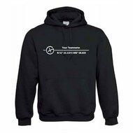 Hoody "Coördinaten" met eigen teamnaam