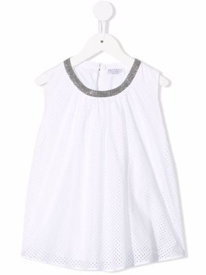Brunello Cucinelli Kids tunique à encolure ronde - Blanc