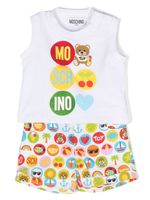 Moschino Kids ensemble t-shirt-short à motif imprimé - Blanc - thumbnail