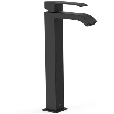 Wastafelkraan Tres Cuadro | Opbouw | Mengkraan | Waterval uitloop | Hoog model | 1-hendel | Vierkant | Zwart mat