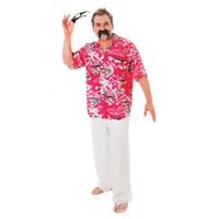 Hawaii verkleedkleding blouse overhemd - rood - voor heren - maat M/L One size  -