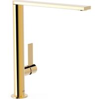 Wastafelkraan Tres Project | Opbouw | Draaibare uitloop | Mengkraan | Hoog model | 1-hendel | Rond | 24k Goud glans