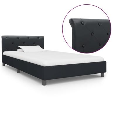 Bedframe kunstleer zwart 90x200 cm