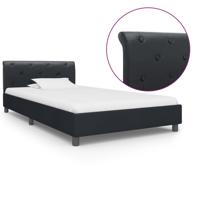 Bedframe kunstleer zwart 90x200 cm