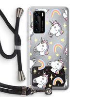 Rainbow Unicorn: Huawei P40 Transparant Hoesje met koord