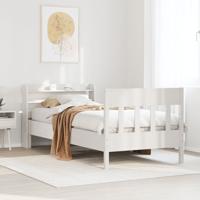 Bedframe zonder matras massief grenenhout wit 140x200 cm