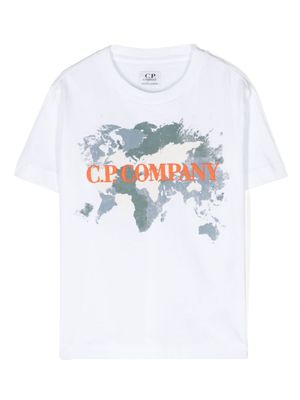 C.P. Company Kids t-shirt en coton à logo brodé - Blanc