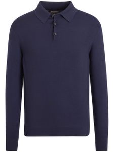 Zegna polo à manches longues - Bleu