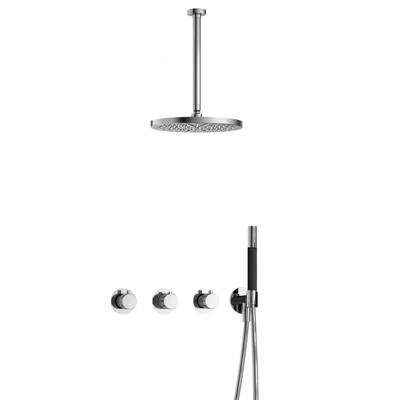 Hotbath Cobber X - CX7067 - Inbouw Regendoucheset - Chroom - 2 Stopkranen - Thermostatisch - Plafondbuis 30 cm - Hoofddouche 300 mm - Staafhanddouche - met M106 - Waterbesparend