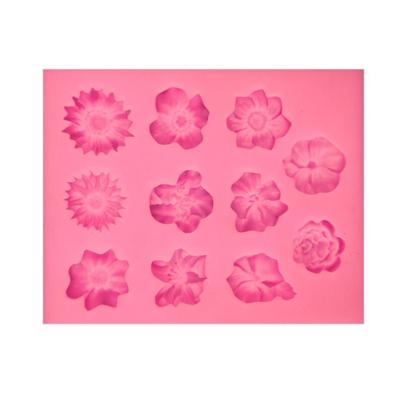 2 stuks fondant taart siliconen mal chocolade mal DIY trompet bloem zon bloembakken decoratie (roze)