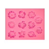 2 stuks fondant taart siliconen mal chocolade mal DIY trompet bloem zon bloembakken decoratie (roze)