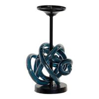 Kaarshouder DKD Home Decor Blauw Metaal Kristal 13 x 13 x 25 cm