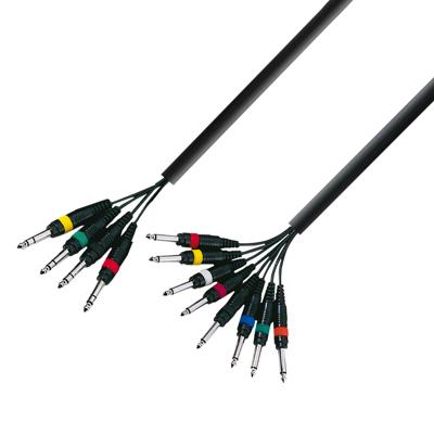 Adam Hall 3 Star L8 VP 0300 multikabel 4 x Jack TRS naar 8 x Jack TS 3 m
