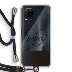 Forever heart black: Huawei P40 Lite Transparant Hoesje met koord