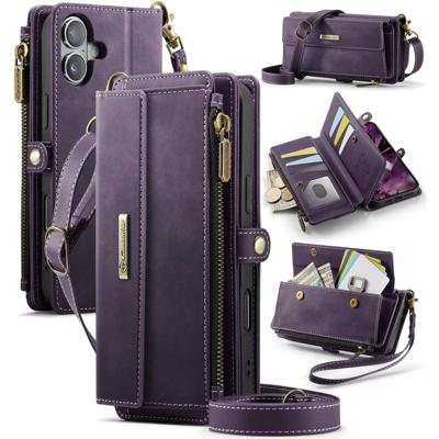 Caseme iPhone 17 hoesje - portemonnee tasje - Paars