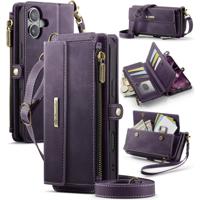 Caseme iPhone 17 hoesje - portemonnee tasje - Paars