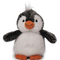 Inware pluche pinguin knuffeldier - grijs/wit - staand - 13 cm - thumbnail