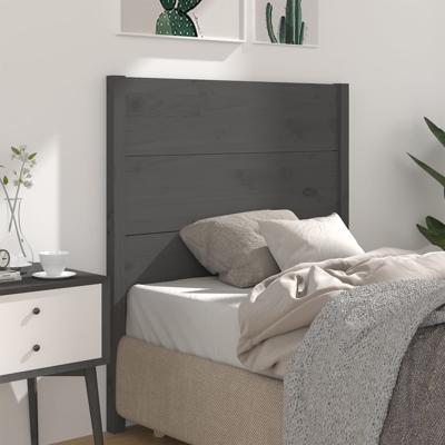 Hoofdbord 81x4x100 cm massief grenenhout grijs