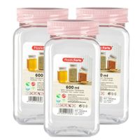 Voorraadpot/bewaarpot - 6x - 600 ml - kunststof - oud roze - B7 x H15 cm