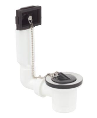 Kirchhoff Kunststof gootsteenafvoer en overloopgarnituur, 1 1/2"ET x 70 mm, in hoogte verstelbaar, overloop aan de zijkant - 98834148