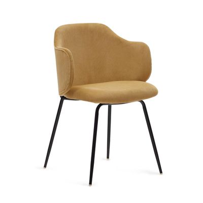 Kave Home Yunia eetkamerstoel corduroy Mosterd
