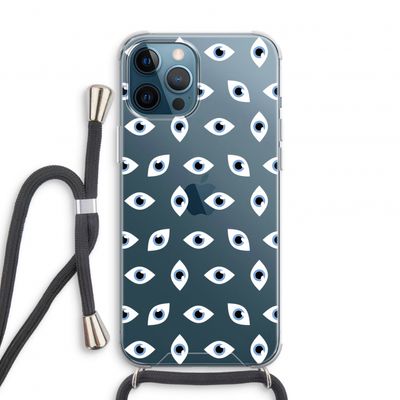 Eyes pattern: iPhone 12 Pro Transparant Hoesje met koord