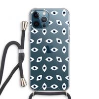 Eyes pattern: iPhone 12 Pro Transparant Hoesje met koord