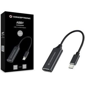 Conceptronic ABBY03B video kabel adapter HDMI Type A (Standaard) USB Type-C Zwart