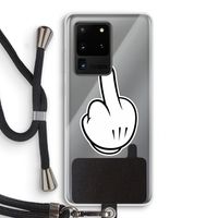 Middle finger black: Samsung Galaxy S20 Ultra Transparant Hoesje met koord