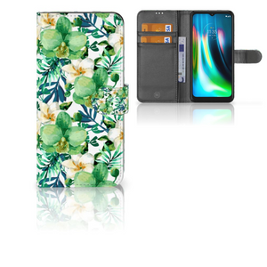 Motorola Moto G9 Play | E7 Plus Hoesje Orchidee Groen