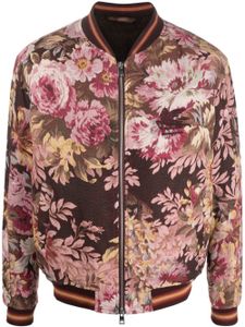 ETRO veste bomber zippée à fleurs - Marron