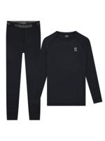 Poederbaas Thermoset Merinowol Dames - Thermoshirt + Thermolegging - Zwart-XS